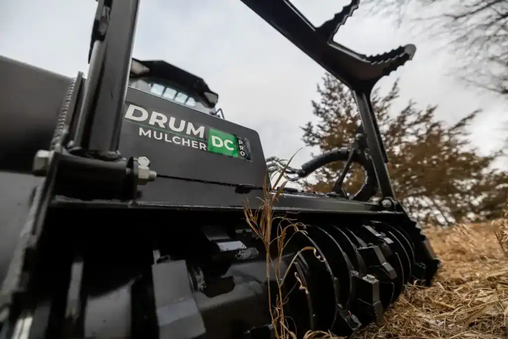 Diamond Mowers DC Pro drum mulcher close up showing cutting teeth and drum design for vegetation removal