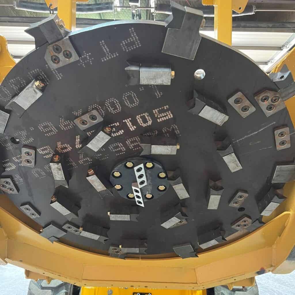Diamond Mowers SK skid steer disc mulcher cutting disc with carbide teeth designed for grinding trees and brush