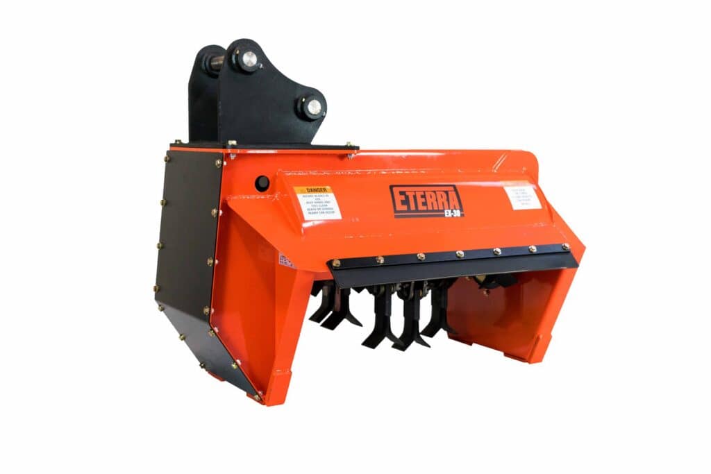Eterra EX30 excavator forestry mulcher attachment with flail cutting teeth