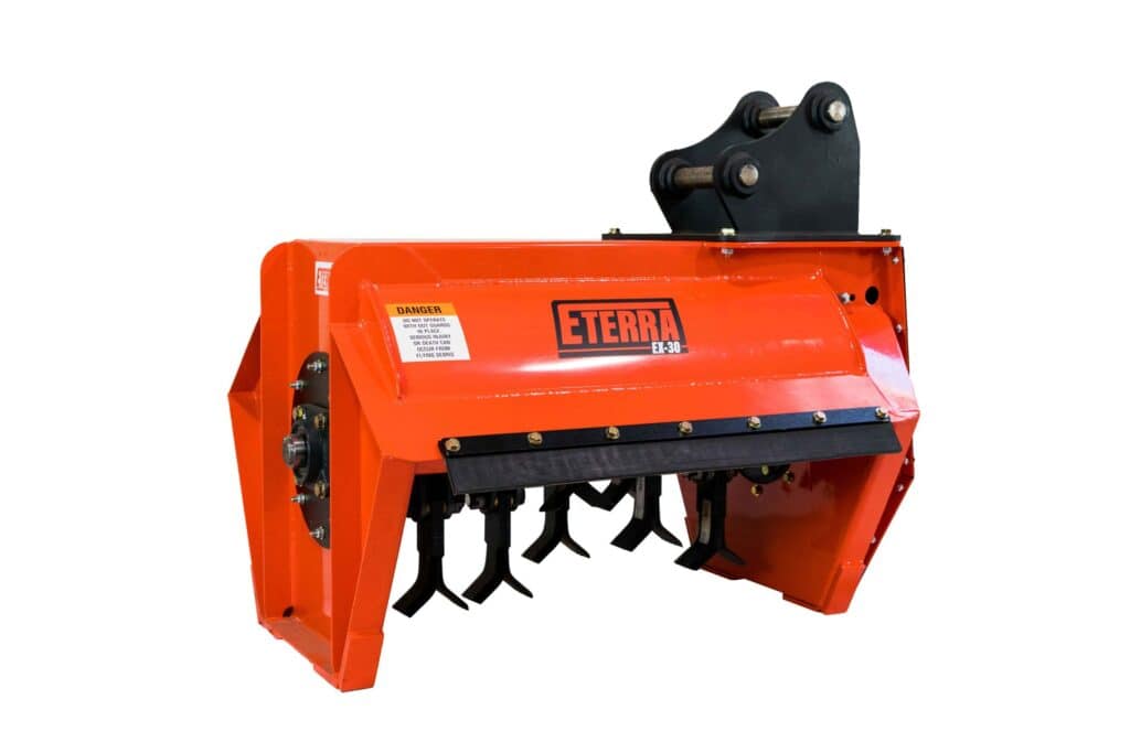 Eterra EX30 excavator brush mower attachment designed for cutting brush, grass and small trees