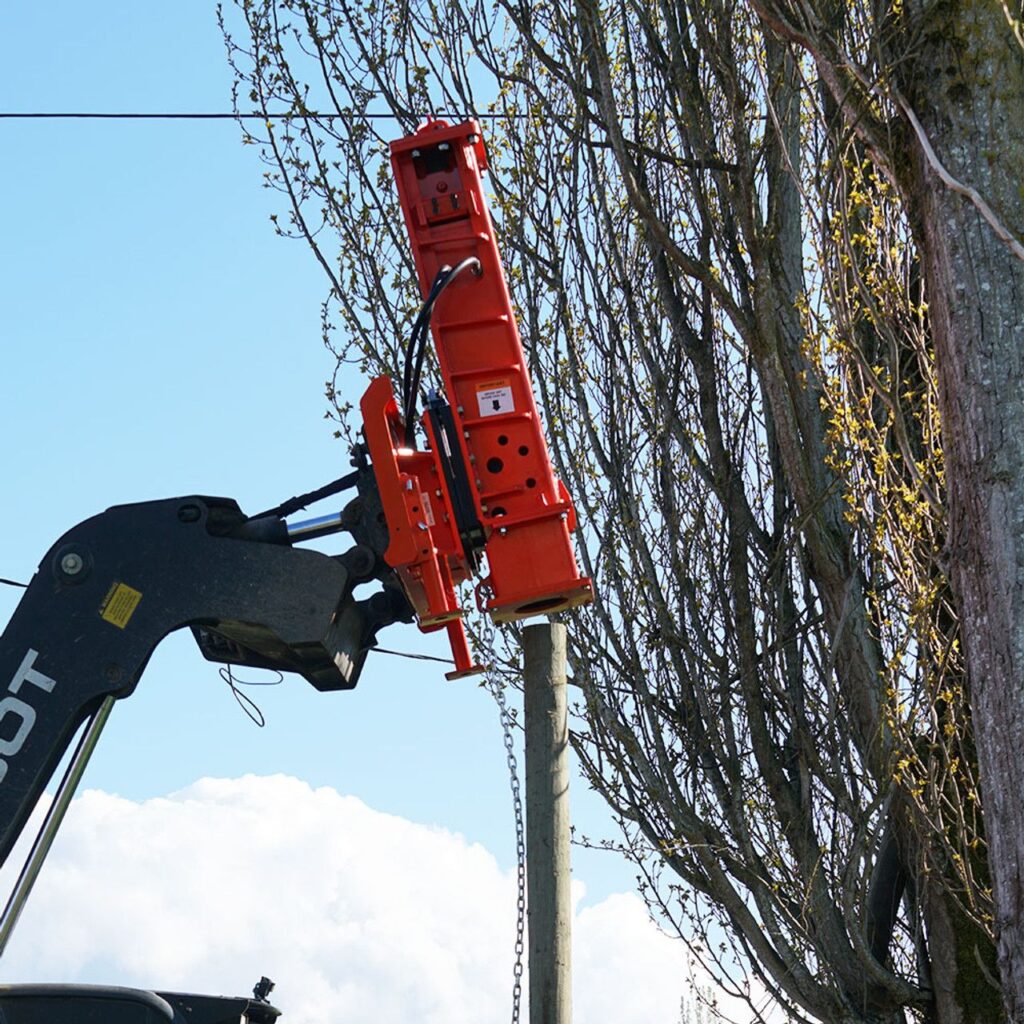 Eterra Attachments | PDX-1000 Skid Steer Post Driver