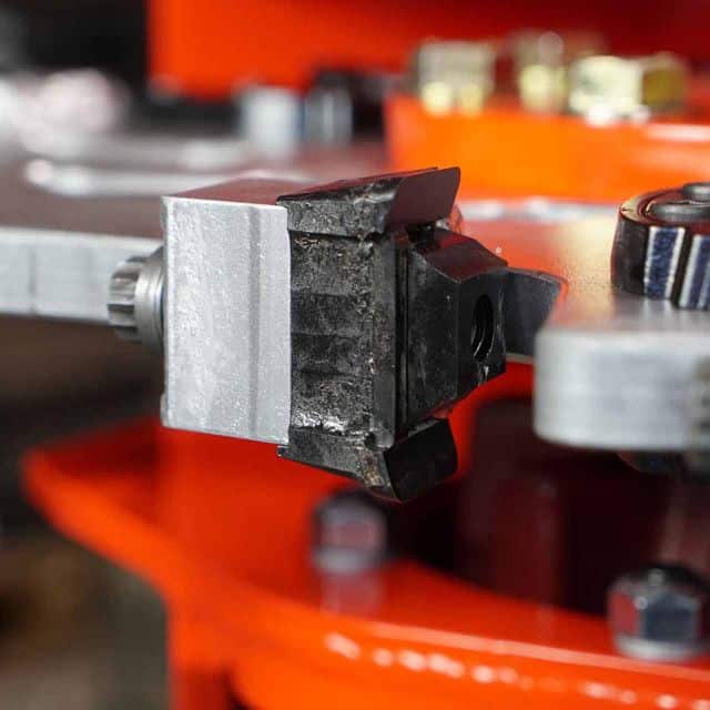 Eterra Vortex stump grinder teeth close up showing cutting teeth designed for aggressive stump removal