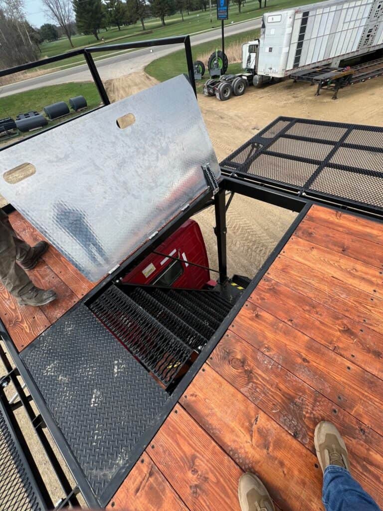 Close up ECHO SS Drone Skid access platform and aluminum hatch panel
