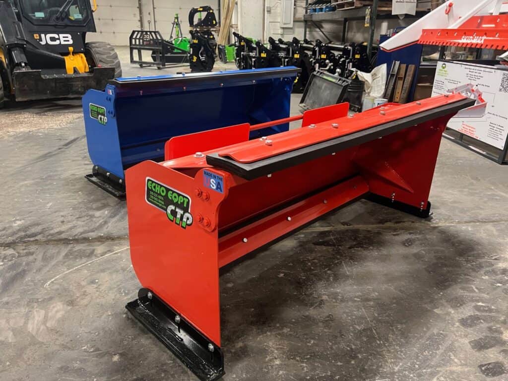 Blue Echo Equipment compact tractor pusher attachment with heavy duty moldboard
