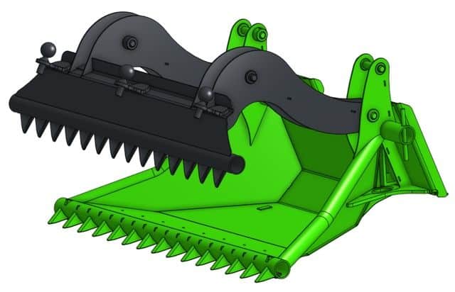 ARTEEGG GS60 Grass Saver Grapple rear angle CAD rendering