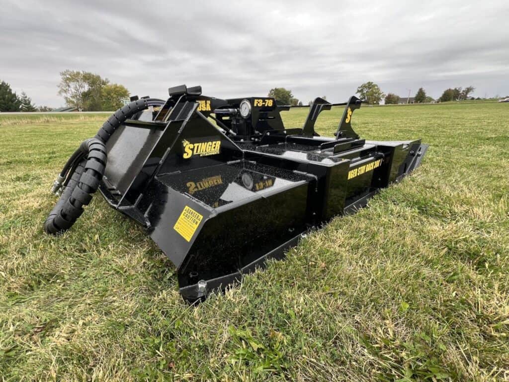 Stinger Twister F3 skid steer brush cutter rear hose side product view