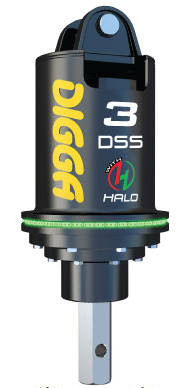 Digga 3DSS skid steer auger drive with optional HALO Auger Alignment System LED ring