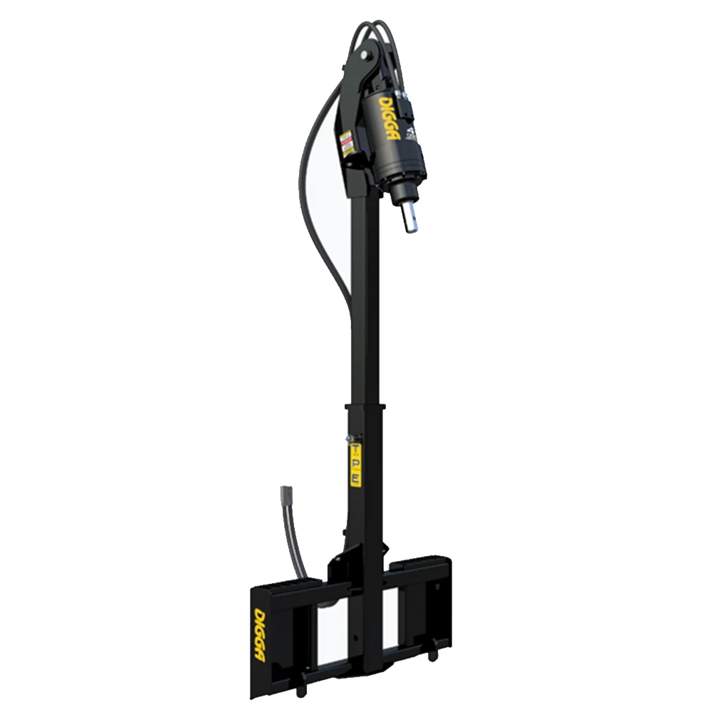 Digga TPE skid steer auger drive with telescoping extension frame fully extended