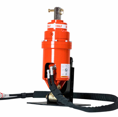 Eterra hydraulic excavator auger drive with mounting bracket and hydraulic hoses