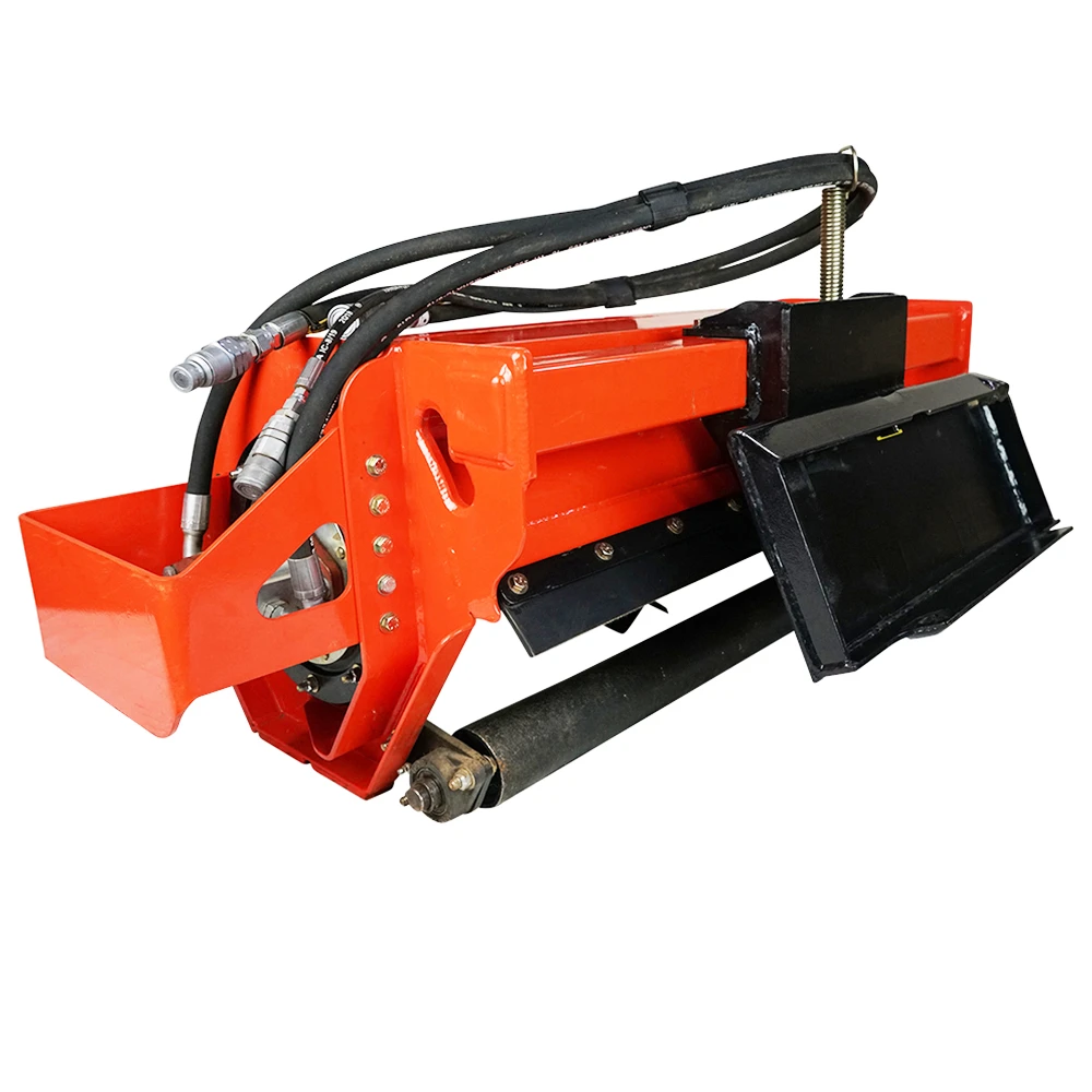 Eterra Sidewinder mini skid steer flail mower attachment with hydraulic hoses and cutting drum