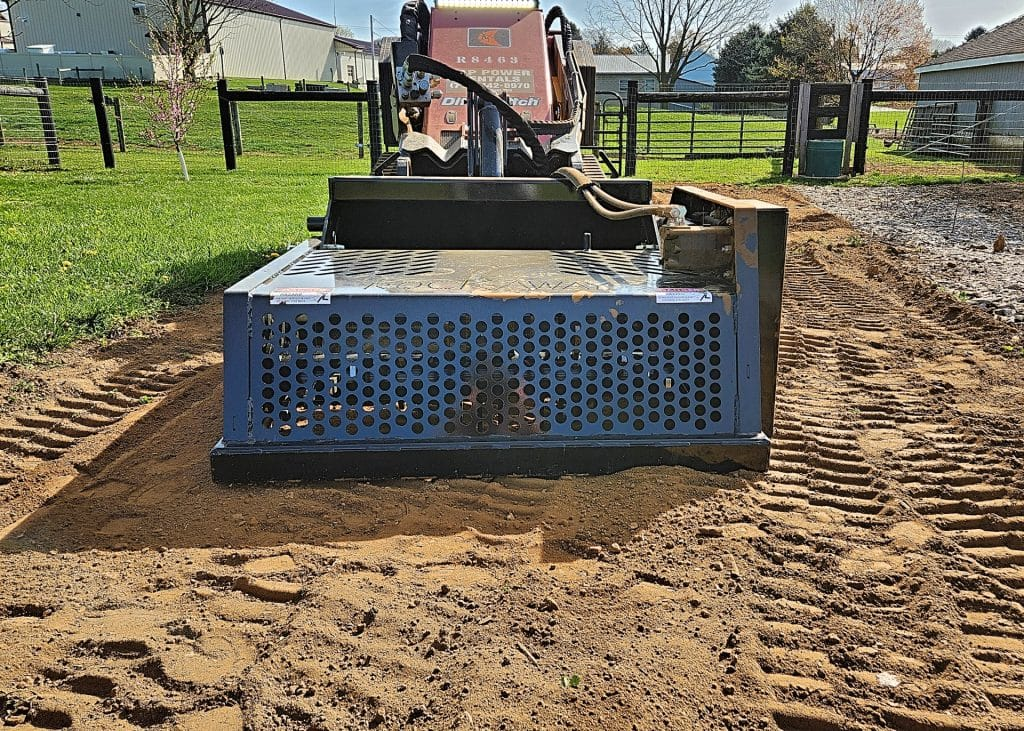 Ideal Rockaway 4415 mini skid steer landscape rake conditioning and grading soil