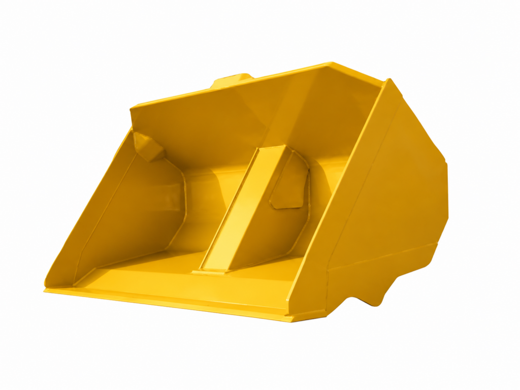 Maxx Attachments Rollout Bucket showing reinforced interior and center support structure