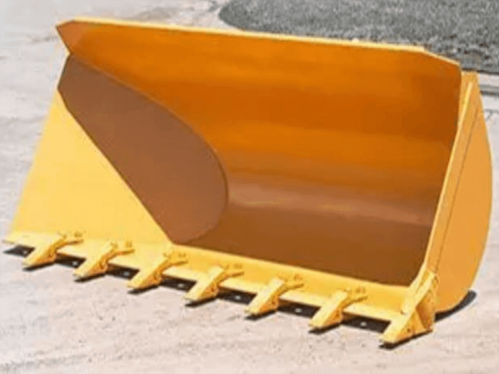 Maxx Attachments Side Dump Bucket handling loose material on a skid steer