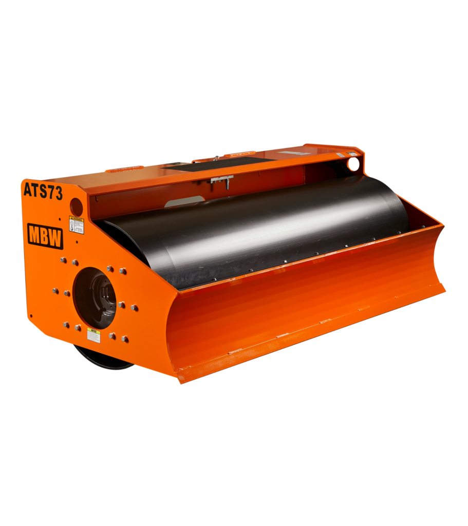 MBW ATS73 skid steer vibratory roller with 73-inch smooth drum