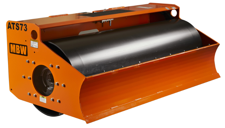 MBW skid steer vibratory roller attachment with smooth drum