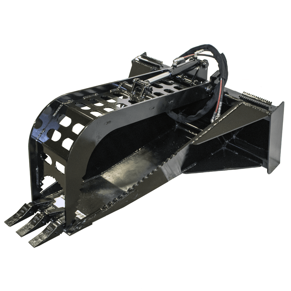 Prime Attachments | Skid Steer Stump Bucket + Grapple