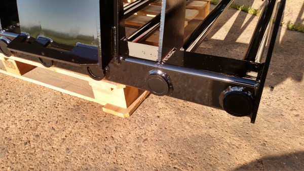 Detail of Stinger manure grapple frame and tine mounting hardware