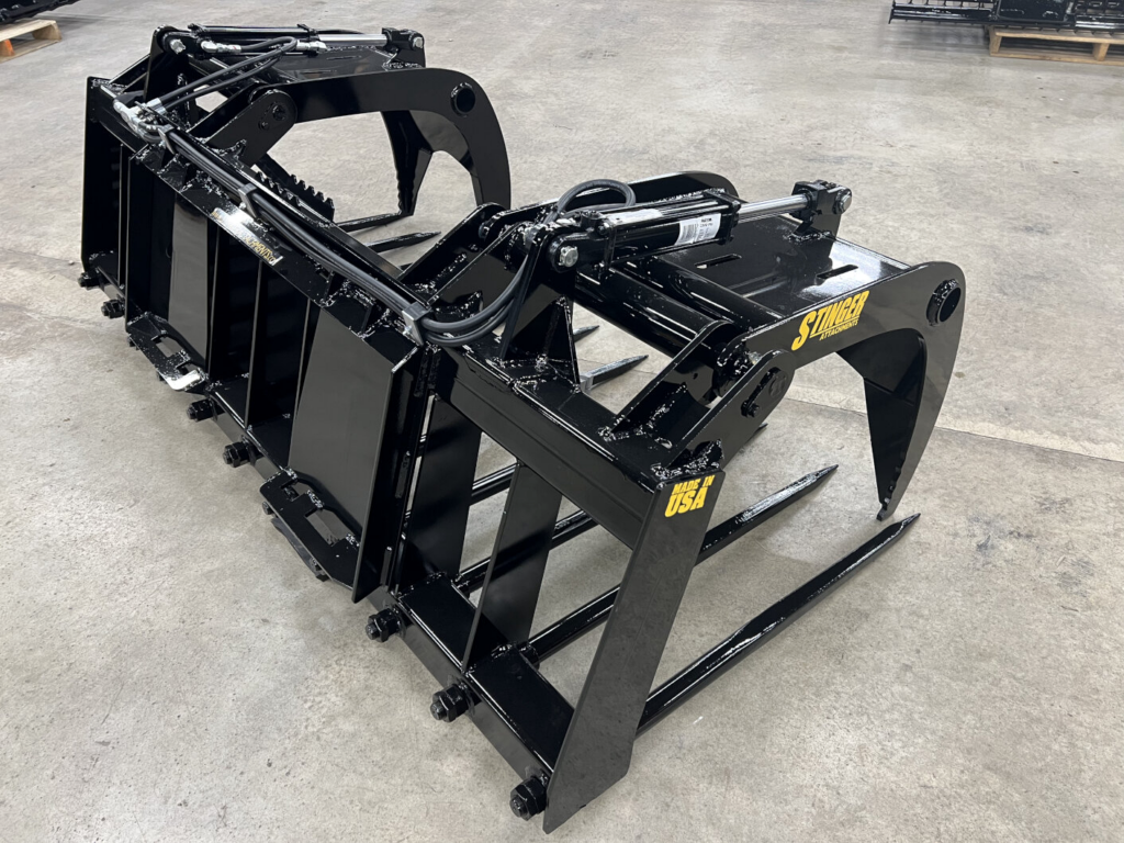Stinger MSG-84 manure spear grapple showing open-back construction