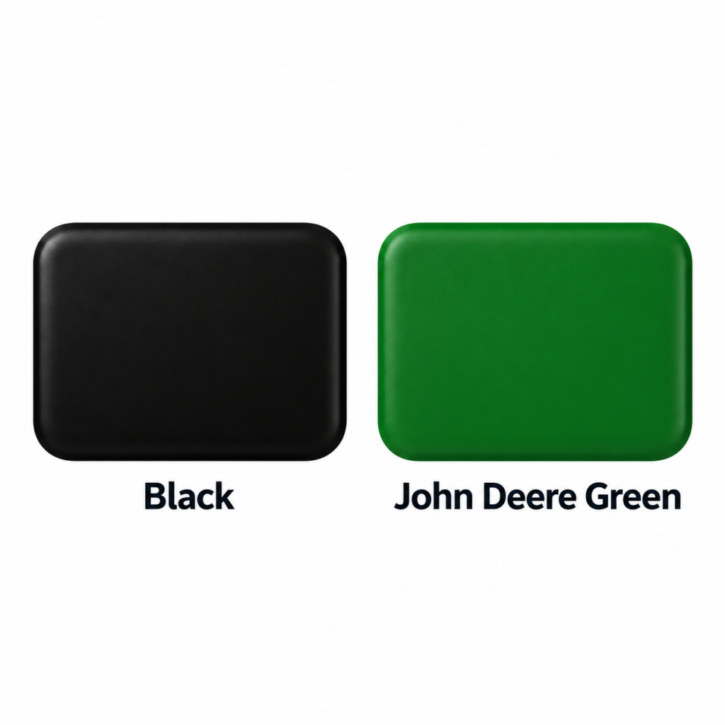 SWAT Metal Works color options showing Black and John Deere Green finishes.
